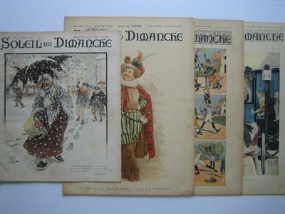 SET 4 NR. OMAGAZIN ZEITUNG SONNTAGSSONNE AQUARELL FALGO STA FOURNENY