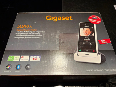 Gigaset SL910A Telefon-Set DECT mit Anrufbeantworter Bluetooth, schwarz/silber