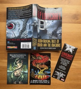 H.P. LOVECRAFT Best of Book + Promo Postcards + Book Mark Providence RI