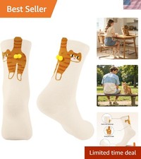 Funny Cat Design Crew Socks for Women - Lightweight and Comfortable Style