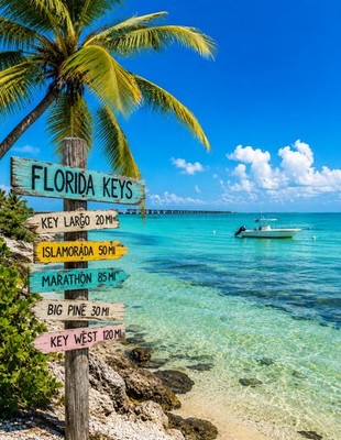 Florida Keys Islamorada Big Pine Key West Largo Picture Black Frame 8.5x11