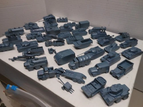 Vintage MPC Minis Military Vehicles Tanks Trucks Motorcycle Lot Of 42 Ex Cond