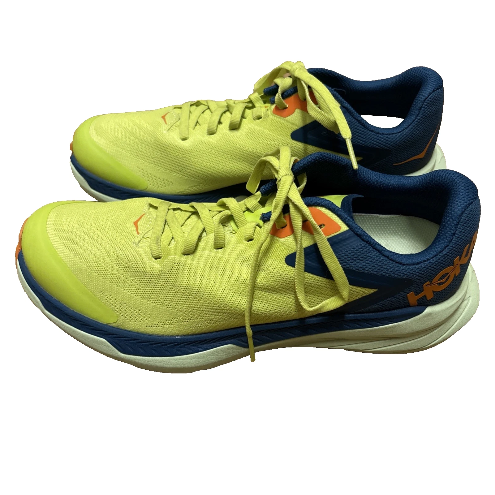 Hoka One One Zinal Trail Running Shoes Blue Yellow Athletic Gym Workout Men 8.5D