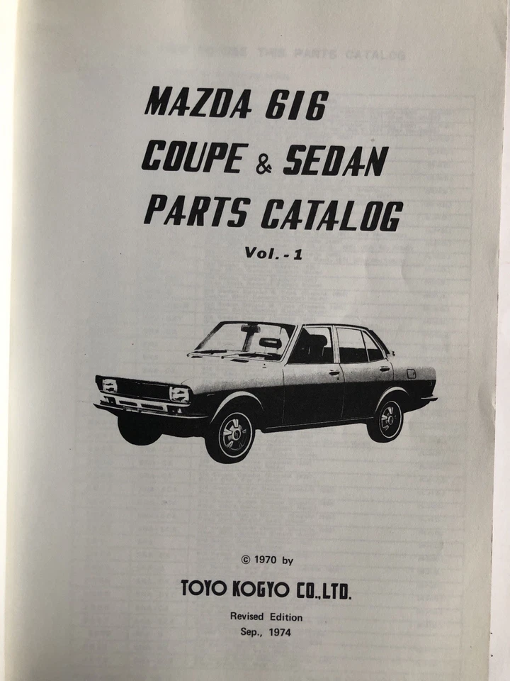 Mazda 616 Capella Coupe Sedan Parts Catalogue Illustrated Mazda Original 1974 - Image 2 of 4