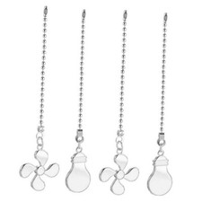 Ceiling Fan Pull Chain Set, Bulb and Fan Pattern Pull Chain Extension Fan Pull