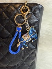 Horse Keychain Bag Charm Purse Charm Blue Rhinestones Strap New Birthday Gift