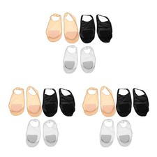  3 Pack Invisible Boat Socks for Ballet Flats Breathable Ice Silk Half