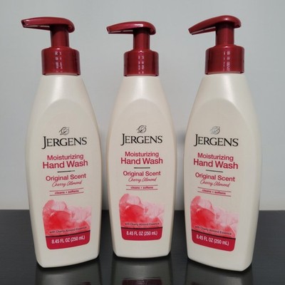 New 3 Pack Cherry Almond Jergens Hand Wash Original Scent 8.45 oz