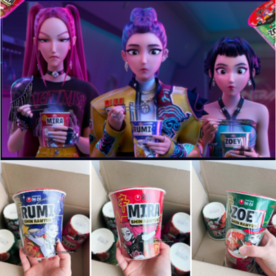 K-Pop Demon Hunters Huntrix Cup Noodle 3 PCS of Zoey Rumi Mira