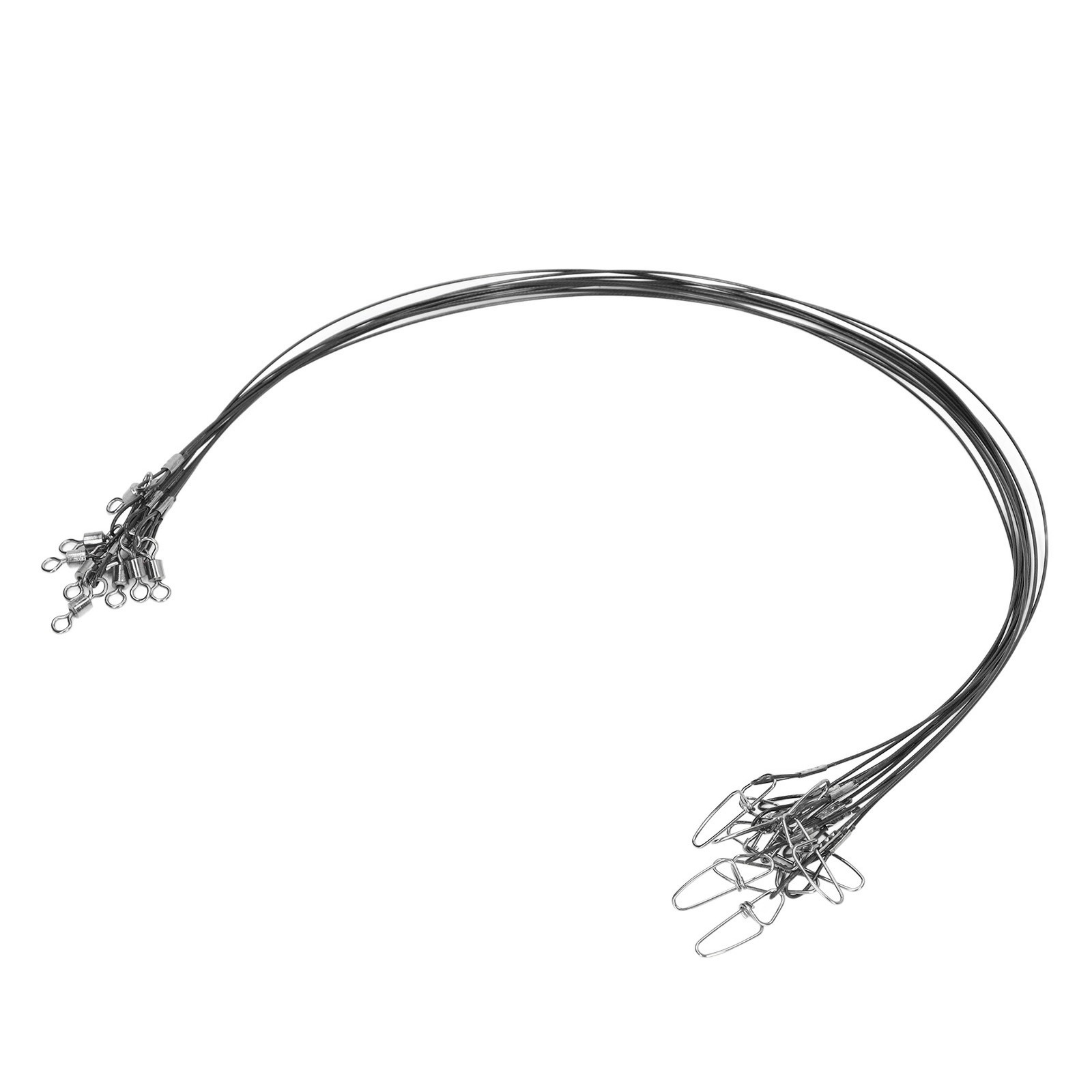 HOT (Black)10Pcs 50cm Fishing Wire Rigs Leaders Anti Bite Fishing Line Leaders