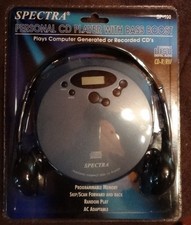Spectra SP-100 Personal CD Player w/ Bass Boost CD-R/RW BLUE Brand NEW Sealed J