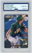 JASON GIAMBI Signed Oakland A's UD ROOKIE CLASS Baseball Card #657 PSA Auto 10. rookie card picture