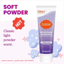 Lume Whole Body Deodorant - Invisible Cream Tube - 72 Hour Odor Control NEW