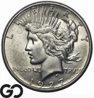 1927-D Peace Dollar, Choice Unc++/BU Silver $