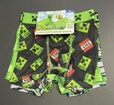 Minecraft Creeper Athletic Boxer Briefs Stretch 4-Pack Underwear Size 4