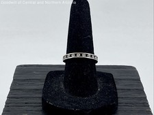 925 Sterling Silver Band Ring Size 6 w/ 1.5mm Cubic Zirconia 1.61g