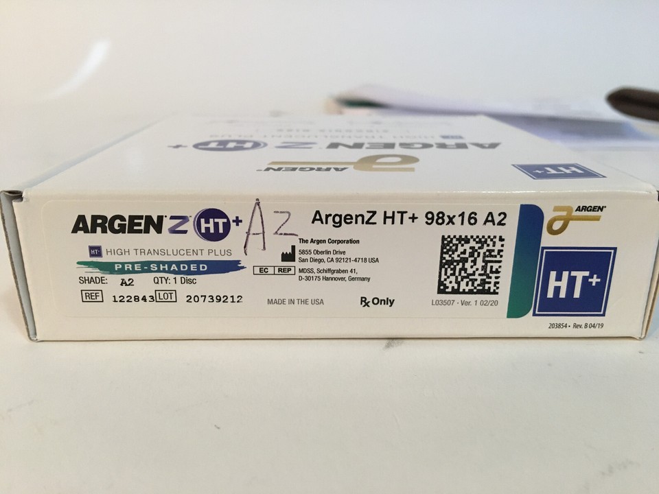 Argen Z HT+ A2 Zirconia Milling Blank 98mm x 16mm Dental Lab KK514 eBay
