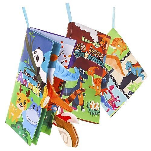 3 Pcs, Baby Books 0-6 Months, Crinkle Books for 3 PCS (Large 24 x 12 cm)