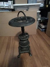 Vintage Pot Belly Stove Ashtray Smoking Stand 