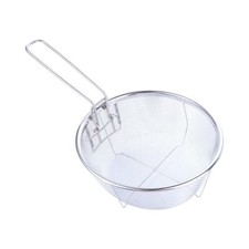 Fry Basket Kitchen Stainless Steel Round Wire Mesh French Chip Frying Serving...