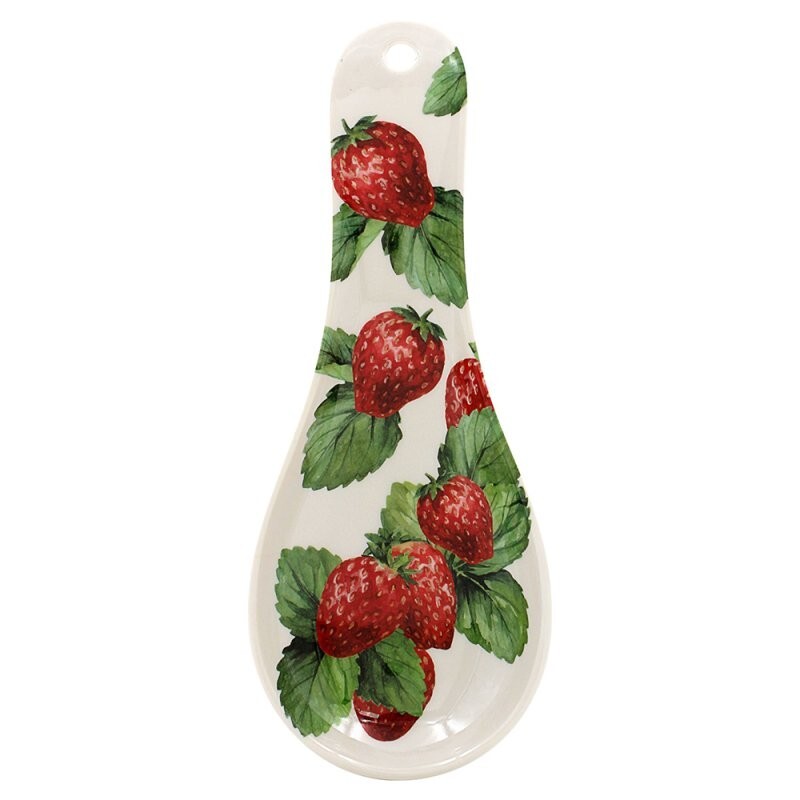 LEONARDO STRAWBERRY FIELDS MELAMINE TEA BAG SPOON REST HOLDER