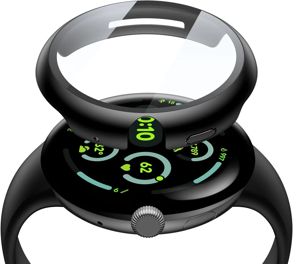 Hülle für Google Pixel Watch 3 45mm Panzerfolie Display Schutzglas Case 9H - Bild 1 von 4