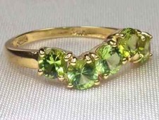 3Ct Round Cut Lab-Created Peridot Engagement Wedding Ring 14K Yellow Gold Plated