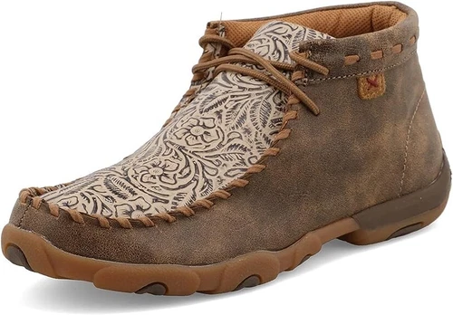 Twisted X Women's Driving Mocs D-Toe, Bomber / Nude Print