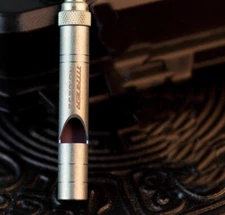 TC4 Titanium Safety Survival Whistle EDC Outdoor Tool Stainless Steel Chain Gift