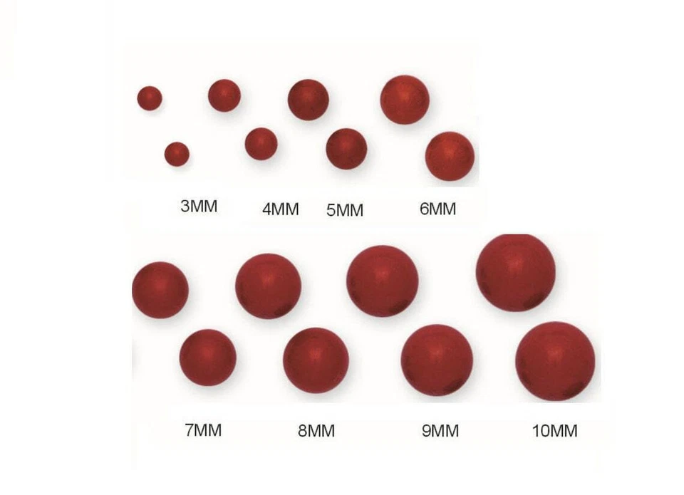 14K Solid Gold Red Coral Ball Push Back Stud Earrings Coral Ball Studs All Sizes - Image 2 of 2