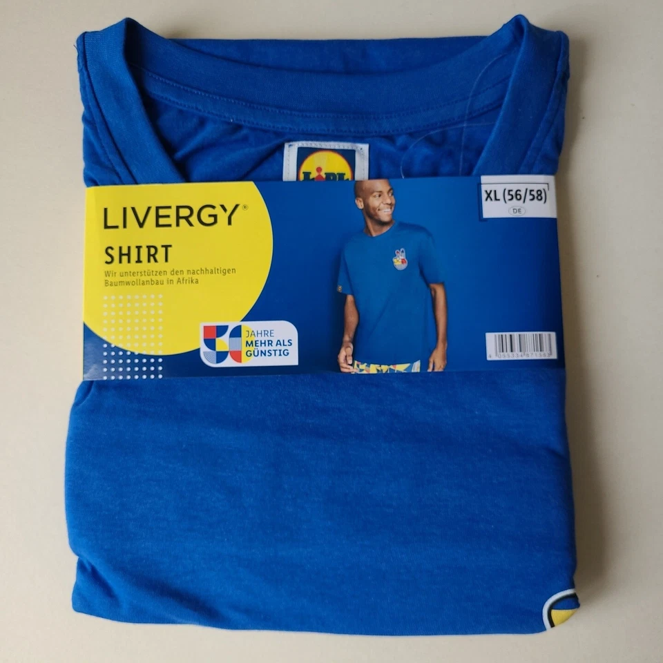 LIVERGY Lidl Herren T-Shirt XL blau Neu Urlaub Mallorca Malle Freizeit Party 56 - Bild 4 von 4