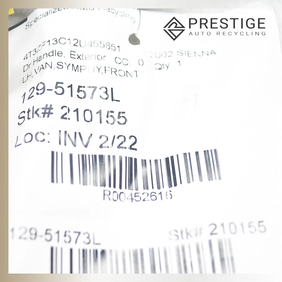 Manija de puerta exterior delantera izquierda negra Toyota Sienna 2001-2003 69220-08010-B1 Foto 4 de 4