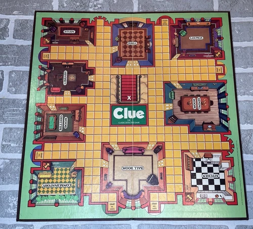 Clue Board Game 1972 / 1986 Vintage Parker Brothers Board Only Replacement