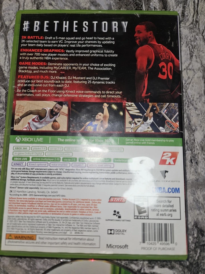 NBA 2K16 (Xbox 360 2015 2K NBA) No Manual Tested - Image 3 of 4
