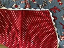NEW HANDMADE BABY QUILT,RED POLKADOTS  BOWS,PERFECT GIFT