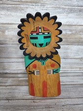 Hopi Hand Carved Kachina Doll Gene Dawahoya Sun Face Katsina Vintage