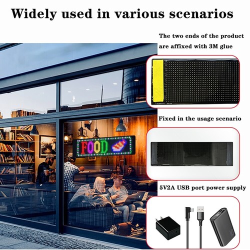 Flexible Programmable LED Display Sign USB 5V Custom Text Pattern Animation Kit - Picture 2 of 12