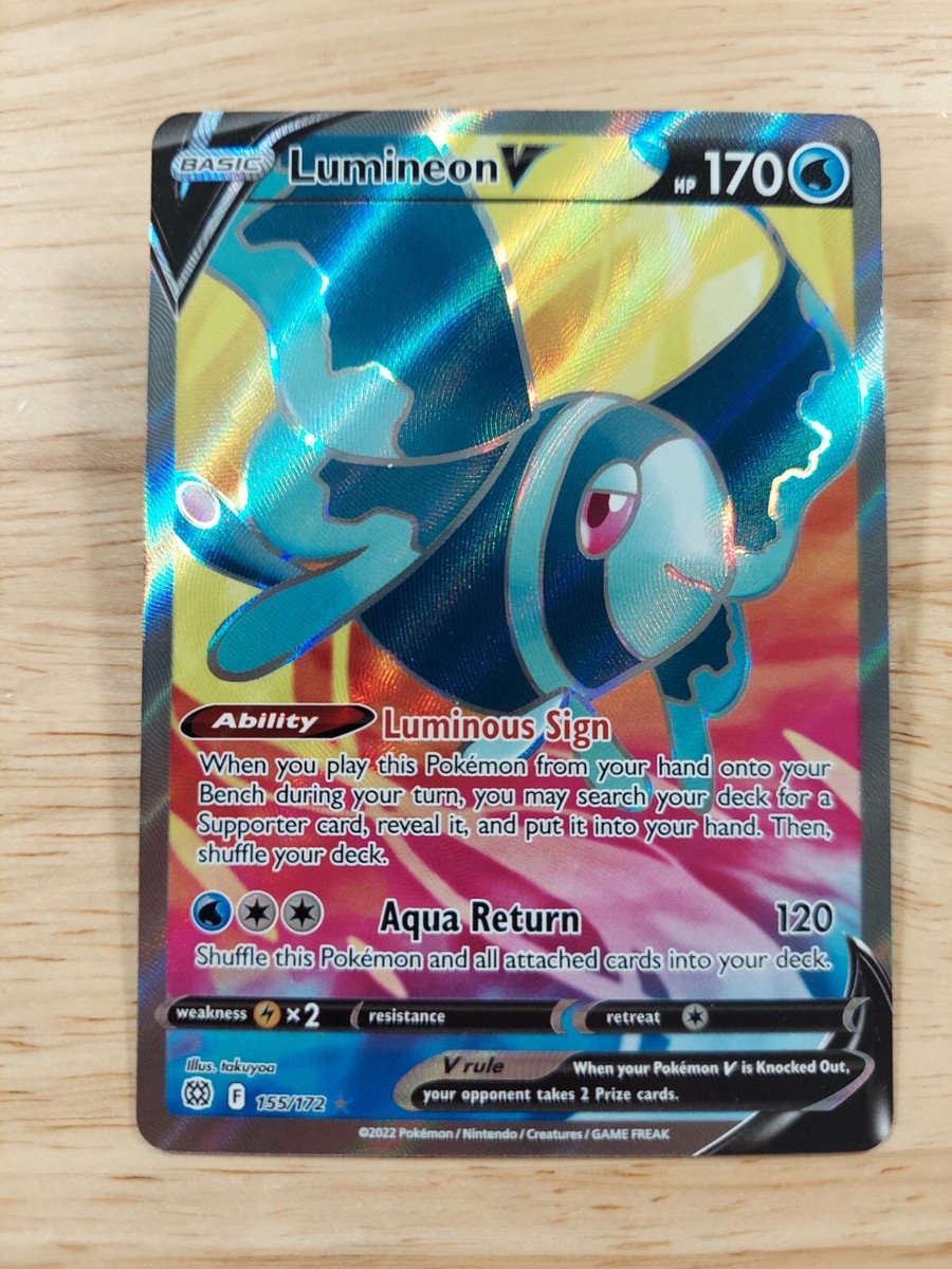 Lumineon V 155/172 Brilliant Stars NM Ultra Rare Full Art Pokemon Card