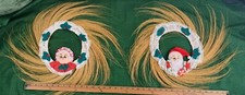 Vintage door wreaths- Santa and Ms. Claus- VGVC 19x19 inches