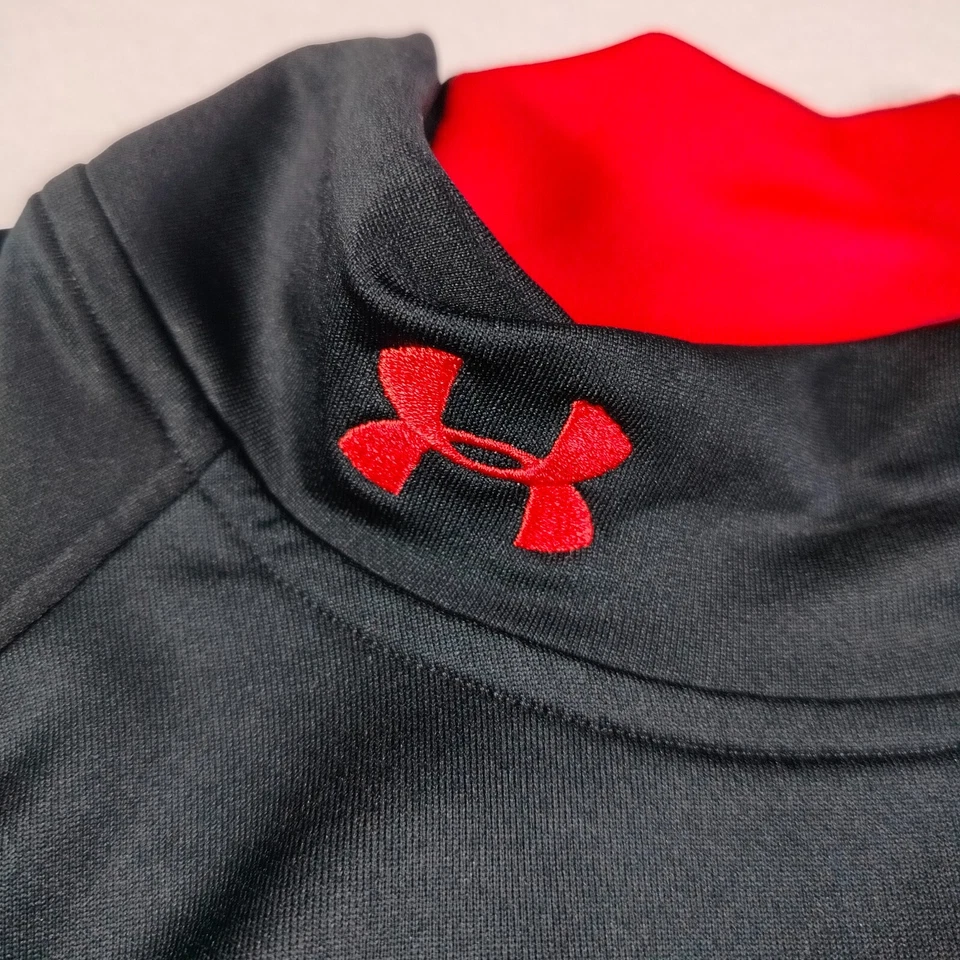 Under Armour Shirt Mens Large Black Red ColdGear Long Sleeve Training Workout - Image 4 of 4