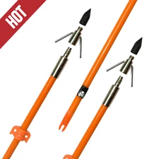 3 X Bowfishing Arrows with Fish Hunting Braodhead Tips Arrowheads Free shipping