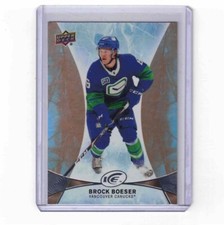 2020-21 UD ICE Brock Boeser #14 Orange Parallel Vancouver Canucks