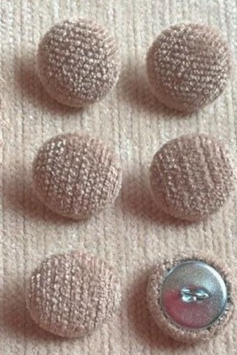 Beige Pimlico Chenille Velvet 30L/19mm Upholstery Loop Back Buttons