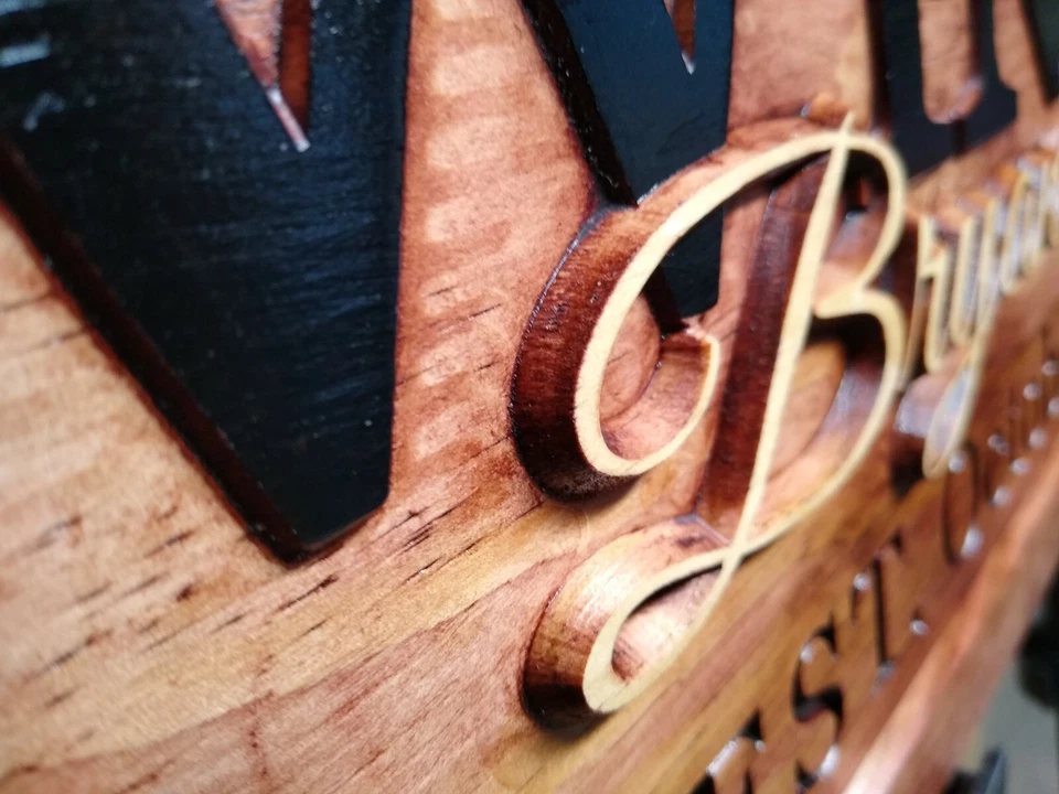 Personalized  Last Name Sign Custom Carved Wood Plaque Couple Wedding Gift SL112 - Image 4 of 4