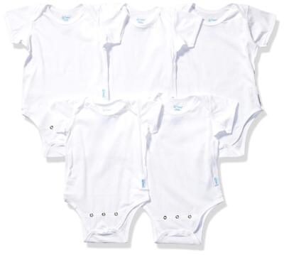 Short Sleeve Adjustable Bodysuit (5pk) made from Organic Cotton