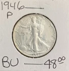 1946 P 90% Silver Walking Liberty Half Dollar BU