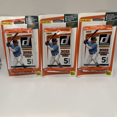 Panini Donruss 22 Baseball 5 Cards Per Pack 2 Packs Each + Bonus Cards -Lot Of 3