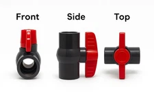 (2 PACK) bm{1/2} Inch PVC Compact Ball Valve Slip Socket Water Shut Off Switch