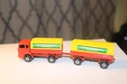 Matchbox Lesney no. 1 and No. 2 mercedes truck andtrailer - red superfast - mint