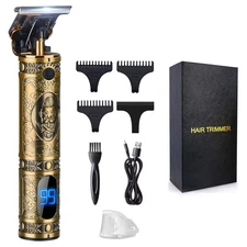 Suttik Hair Clippers for Men, Professional T-Blade Trimmer, Gold Knight Cordless